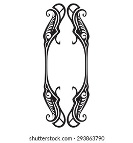 Tattoo tribal vector design sketch. Single sleeve art pattern arm. Simple logo on white background. Designer isolated abstract element for arm, leg, shoulder men and women.  