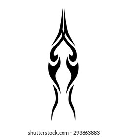 Tattoo tribal vector design sketch. Single sleeve art pattern arm. Simple logo on white background. Designer isolated abstract element for arm, leg, shoulder men and women.  