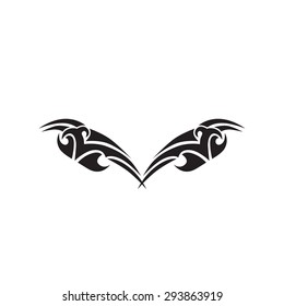 Tattoo tribal vector design sketch. Single sleeve art pattern arm. Simple logo on white background. Designer isolated abstract element for arm, leg, shoulder men and women.  