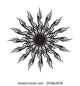 Tattoo tribal vector design sketch. Simple circle art  logo black ornament. art deco element sketch for design interior