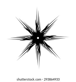 Tattoo tribal vector design sketch. Simple circle art  logo black ornament. Designer isolated abstract element for arm, leg, shoulder men and women on white background.