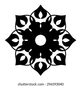 Tattoo tribal vector design sketch. Simple circle art  logo black ornament. Designer isolated abstract element for arm, leg, shoulder men and women on white background.