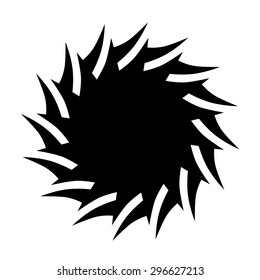 Tattoo tribal vector design sketch. Simple circle art  logo black ornament. Designer isolated abstract element for arm, leg, shoulder men and women on white background.