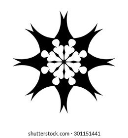 Tattoo tribal vector design sketch. Simple star art  logo black ornament on white background. Designer isolated abstract element for arm, leg, shoulder men and women.