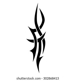 tattoo tribal vector design sketch. Sleeve art abstract pattern arm. Simple logo. Designer isolated abstract element for arm, leg, shoulder men and women on white background.
