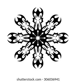 Tattoo tribal vector design sketch. Simple circle art  logo black ornament. Designer isolated abstract element for arm, leg, shoulder men and women on white background.