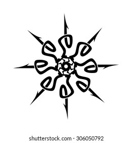 Tattoo tribal vector design sketch. Simple star art  logo black ornament. Designer isolated abstract element for arm, leg, shoulder men and women on white background.