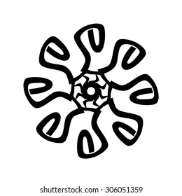 Tattoo tribal vector design sketch. Simple star art  logo black ornament. Designer isolated abstract element for arm, leg, shoulder men and women on white background.