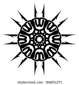 Tattoo tribal vector design sketch. Simple star art  logo black ornament. Designer isolated abstract element for arm, leg, shoulder men and women on white background.