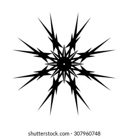 Tattoo tribal vector design sketch. Simple star art  logo black ornament. Designer isolated abstract element for arm, leg, shoulder men and women on white background.