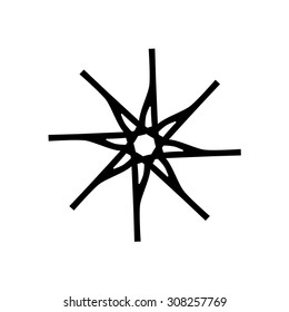 Tattoo tribal vector design sketch. Simple star art  logo black ornament. Designer isolated abstract element for arm, leg, shoulder men and women on white background.