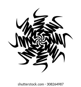 Tattoo tribal vector design sketch. Simple star art  logo black ornament. Designer isolated abstract element for arm, leg, shoulder men and women on white background.