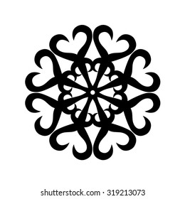 Tattoo tribal vector design sketch. Simple circle art  logo black ornament. Designer isolated abstract element for arm, leg, shoulder men and women on white background.