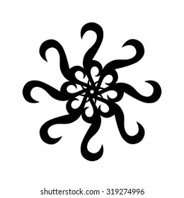 Tattoo tribal vector design sketch. Simple star art  logo ornament. Designer isolated abstract element for arm, leg, shoulder men and women on white background.