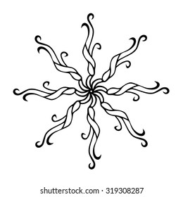 Tattoo tribal vector design sketch. Simple star art  logo ornament. Designer isolated abstract element for arm, leg, shoulder men and women on white background.
