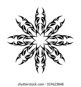 Tattoo tribal vector design sketch. Simple star art  logo ornament. Designer isolated abstract element for arm, leg, shoulder men and women on white background.