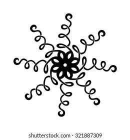 Tattoo tribal vector design sketch. Simple star art  logo ornament. Designer isolated abstract element for arm, leg, shoulder men and women on white background.