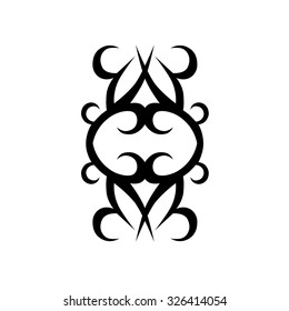 Tattoo tribal vector design sketch. Single sleeve art pattern arm. Simple logo. Designer isolated abstract element for arm, leg, shoulder men and women on white background. 