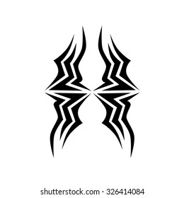 Tattoo tribal vector design sketch. Single sleeve art pattern arm. Simple logo. Designer isolated abstract element for arm, leg, shoulder men and women on white background. 