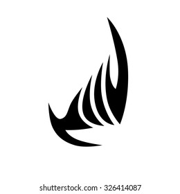 Tattoo tribal vector design sketch. Single sleeve art pattern arm. Simple logo. Designer isolated abstract element for arm, leg, shoulder men and women on white background. 