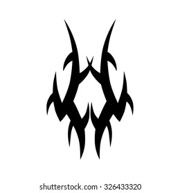 Tattoo tribal vector design sketch. Single sleeve art pattern arm. Simple logo. Designer isolated abstract element for arm, leg, shoulder men and women on white background. 