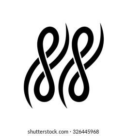 Tattoo tribal vector design sketch. Single sleeve art pattern arm. Simple logo. Designer isolated abstract element for arm, leg, shoulder men and women on white background. 