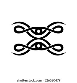 Tattoo tribal vector design sketch. Single sleeve art pattern arm. Simple logo. Designer isolated abstract element for arm, leg, shoulder men and women on white background. 