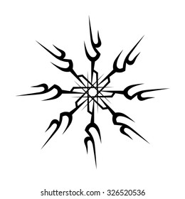 Tattoo tribal vector design sketch. Simple circle art  logo ornament. Designer isolated abstract element for arm, leg, shoulder men and women on white background.