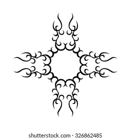 Tattoo tribal vector design sketch. Single cross pattern. Simple logo. Designer isolated abstract element for arm, leg, shoulder men and women on white background.