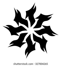 Tattoo tribal vector design sketch. Simple star art  logo ornament. Designer isolated abstract element for arm, leg, shoulder men and women on white background.