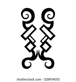 Tattoo tribal vector design sketch. Single sleeve art pattern arm. Simple logo. Designer isolated abstract element for arm, leg, shoulder men and women on white background.