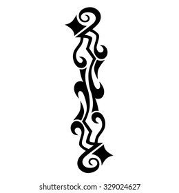 Tattoo tribal vector design sketch. Single sleeve art pattern arm. Simple logo. Designer isolated abstract element for arm, leg, shoulder men and women on white background.