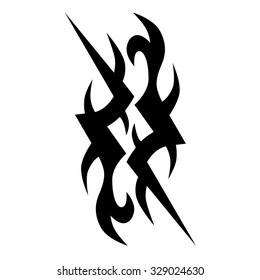 Tattoo tribal vector design sketch. Single sleeve art pattern arm. Simple logo. Designer isolated abstract element for arm, leg, shoulder men and women on white background.
