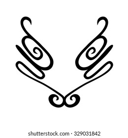 Tattoo tribal vector design sketch. Single sleeve art pattern arm. Simple logo. Designer isolated abstract element for arm, leg, shoulder men and women on white background.