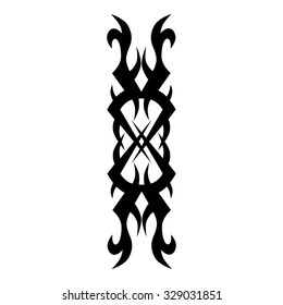 Tattoo tribal vector design sketch. Single sleeve art pattern arm. Simple logo. Designer isolated abstract element for arm, leg, shoulder men and women on white background.
