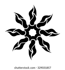 Tattoo tribal vector design sketch. Single circle art pattern. Simple logo. Designer isolated abstract element for arm, leg, shoulder men and women on white background.