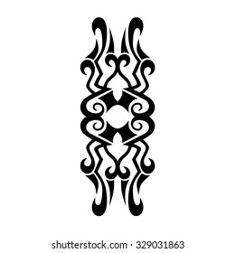 Tattoo tribal vector design sketch. Single sleeve art pattern arm. Simple logo. Designer isolated abstract element for arm, leg, shoulder men and women on white background.