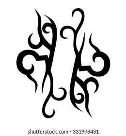 Tattoo tribal vector design sketch. Single sleeve art pattern arm. Simple logo. Designer isolated abstract element for arm, leg, shoulder men and women on white background. 