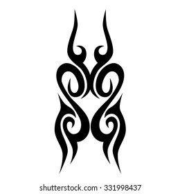 Tattoo tribal vector design sketch. Single sleeve art pattern arm. Simple logo. Designer isolated abstract element for arm, leg, shoulder men and women on white background. 