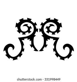 Tattoo tribal vector design sketch. Single sleeve art pattern arm. Simple logo. Designer isolated abstract element for arm, leg, shoulder men and women on white background. 