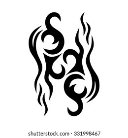 Tattoo tribal vector design sketch. Single sleeve art pattern arm. Simple logo. Designer isolated abstract element for arm, leg, shoulder men and women on white background. 