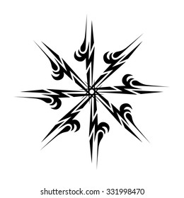 Tattoo tribal vector design sketch. Simple circle art  logo ornament. Designer isolated abstract element for arm, leg, shoulder men and women on white background.