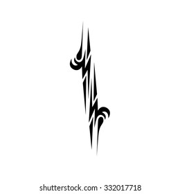 Tattoo tribal vector design sketch. Single sleeve art pattern arm. Simple logo. Designer isolated abstract element for arm, leg, shoulder men and women on white background. 