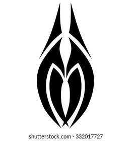 Tattoo tribal vector design sketch. Single sleeve art pattern arm. Simple logo. Designer isolated abstract element for arm, leg, shoulder men and women on white background. 