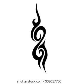 Tattoo tribal vector design sketch. Single sleeve art pattern arm. Simple logo. Designer isolated abstract element for arm, leg, shoulder men and women on white background. 