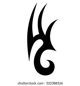Tattoo tribal vector design sketch. Single sleeve art pattern arm. Simple logo. Designer isolated abstract element for arm, leg, shoulder men and women on white background.