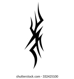 Tattoo tribal vector design sketch. Single sleeve art pattern arm. Simple logo. Designer isolated abstract element for arm, leg, shoulder men and women on white background.