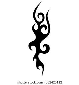 Tattoo tribal vector design sketch. Single sleeve art pattern arm. Simple logo. Designer isolated abstract element for arm, leg, shoulder men and women on white background.