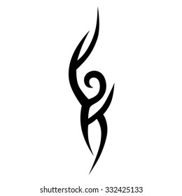 Tattoo tribal vector design sketch. Single sleeve art pattern arm. Simple logo. Designer isolated abstract element for arm, leg, shoulder men and women on white background.