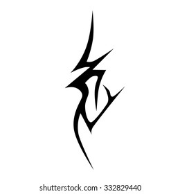 Tattoo tribal vector design sketch. Single sleeve art pattern arm. Simple logo. Designer isolated abstract element for arm, leg, shoulder men and women on white background.